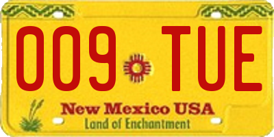 NM license plate 009TUE