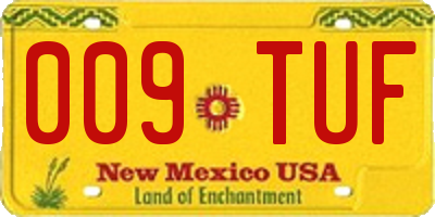 NM license plate 009TUF