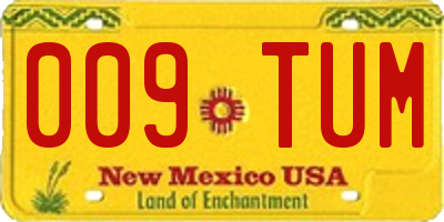 NM license plate 009TUM