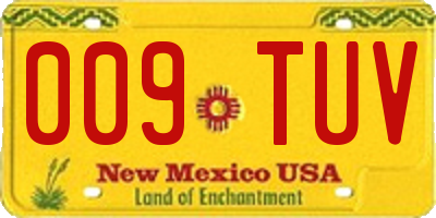 NM license plate 009TUV