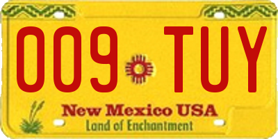 NM license plate 009TUY