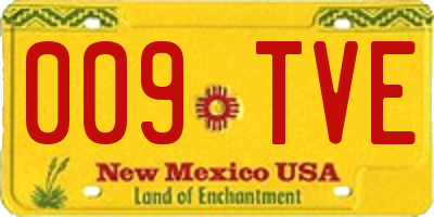 NM license plate 009TVE