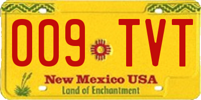 NM license plate 009TVT
