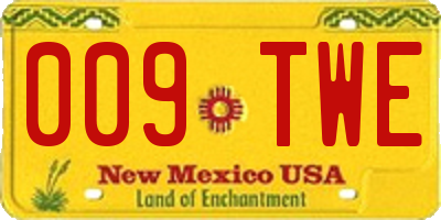 NM license plate 009TWE
