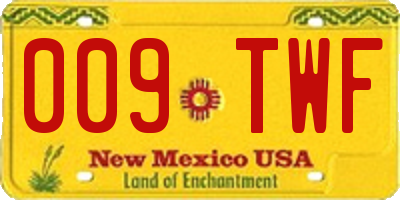 NM license plate 009TWF