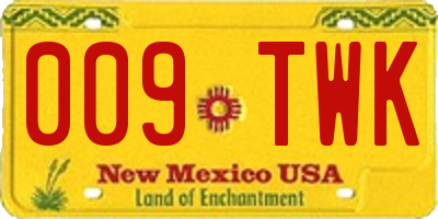 NM license plate 009TWK