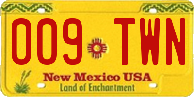 NM license plate 009TWN