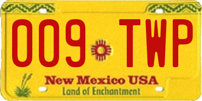 NM license plate 009TWP