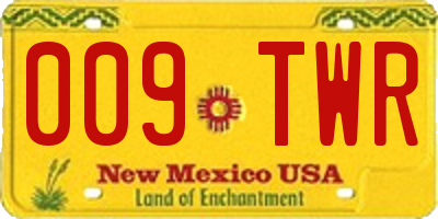NM license plate 009TWR