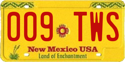 NM license plate 009TWS