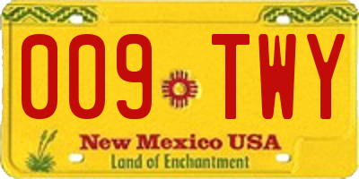 NM license plate 009TWY