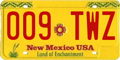 NM license plate 009TWZ