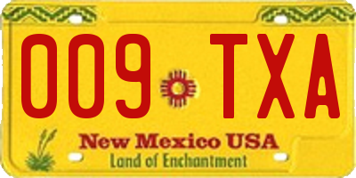 NM license plate 009TXA