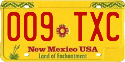 NM license plate 009TXC