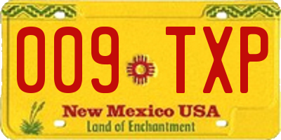 NM license plate 009TXP