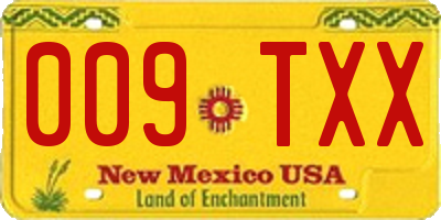 NM license plate 009TXX