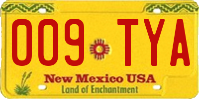 NM license plate 009TYA