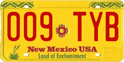 NM license plate 009TYB