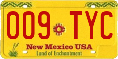 NM license plate 009TYC