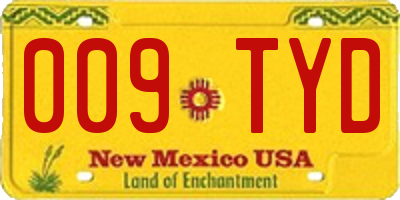 NM license plate 009TYD