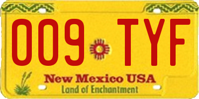 NM license plate 009TYF