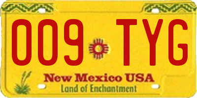 NM license plate 009TYG