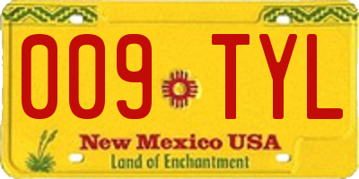 NM license plate 009TYL