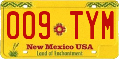 NM license plate 009TYM