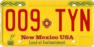 NM license plate 009TYN