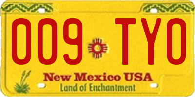 NM license plate 009TYO