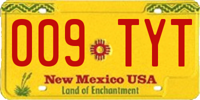 NM license plate 009TYT