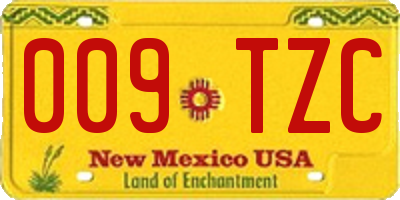NM license plate 009TZC