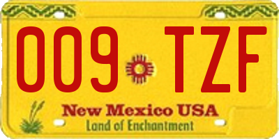 NM license plate 009TZF