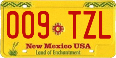 NM license plate 009TZL