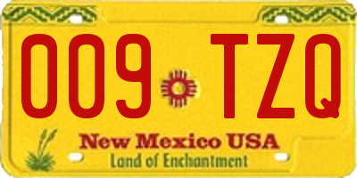 NM license plate 009TZQ