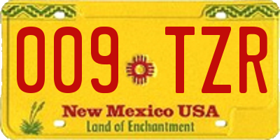 NM license plate 009TZR