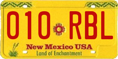 NM license plate 010RBL