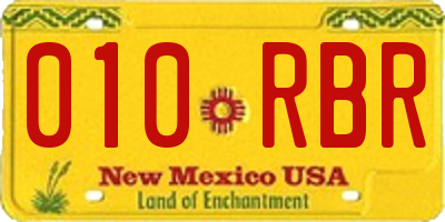 NM license plate 010RBR