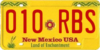 NM license plate 010RBS