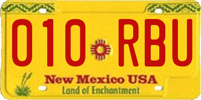 NM license plate 010RBU