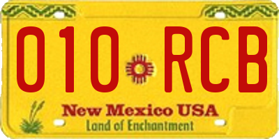 NM license plate 010RCB