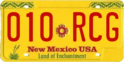 NM license plate 010RCG