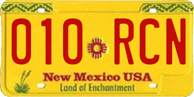 NM license plate 010RCN