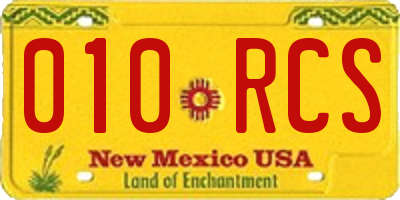 NM license plate 010RCS