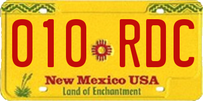NM license plate 010RDC