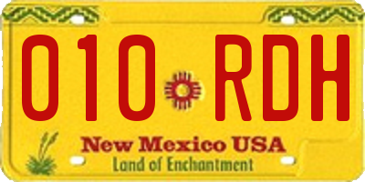 NM license plate 010RDH
