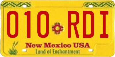 NM license plate 010RDI