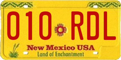 NM license plate 010RDL