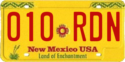 NM license plate 010RDN