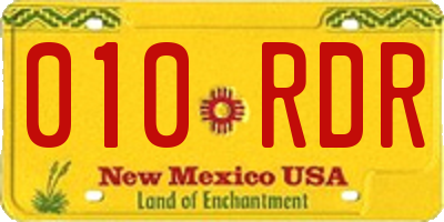 NM license plate 010RDR